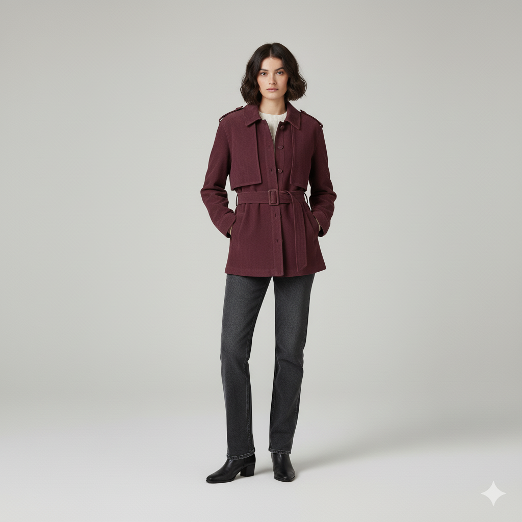 Violette Suede Jacket - Bordeaux