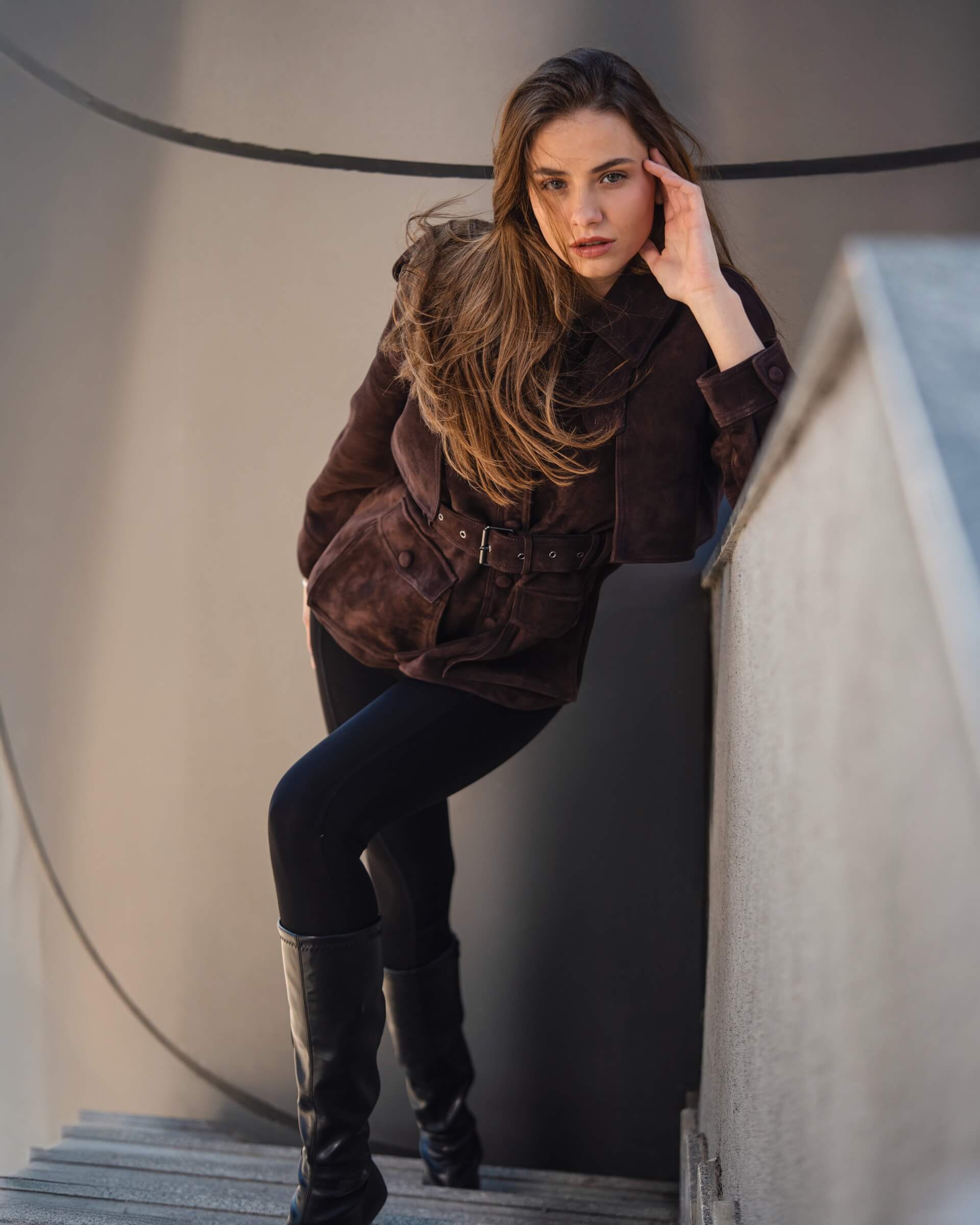 Lustré Boutique atelier with luxury suede coats on display