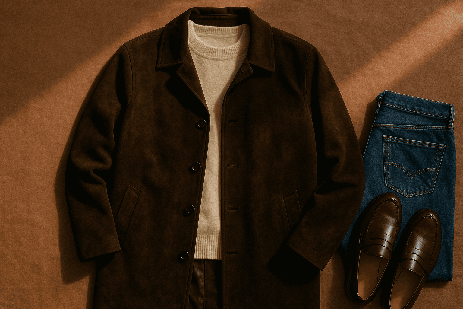 Comment porter un manteau en daim chocolat : associations de tenues pour le brun le plus riche