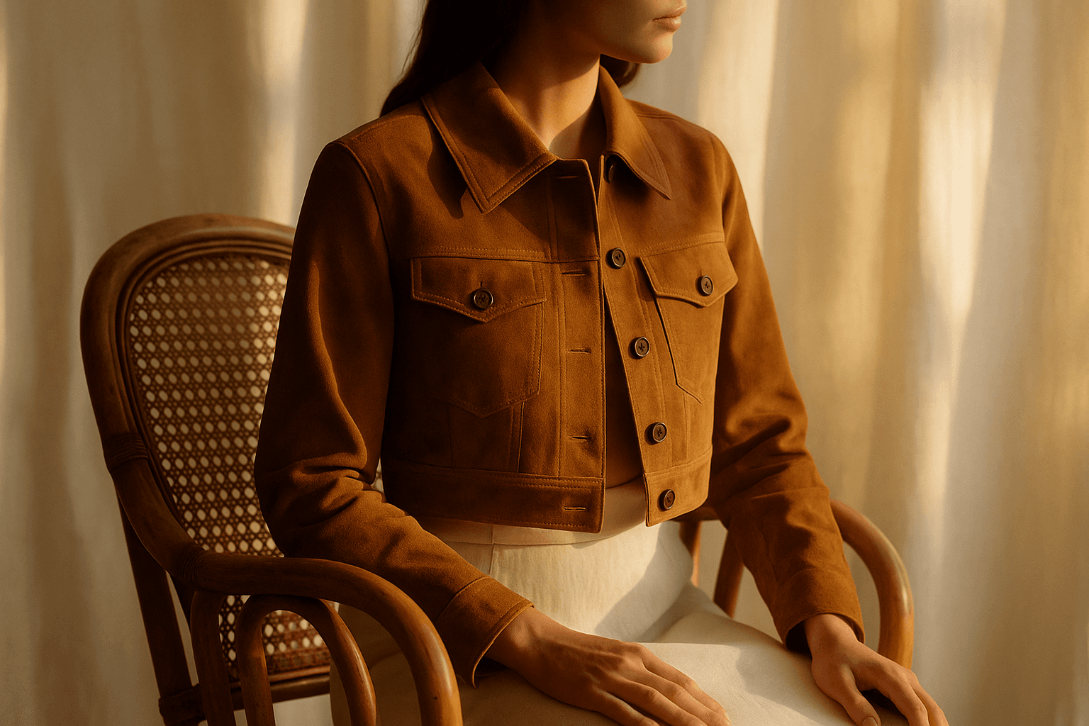 Comment porter une veste en daim cognac : tenues brun chaud pour chaque saison