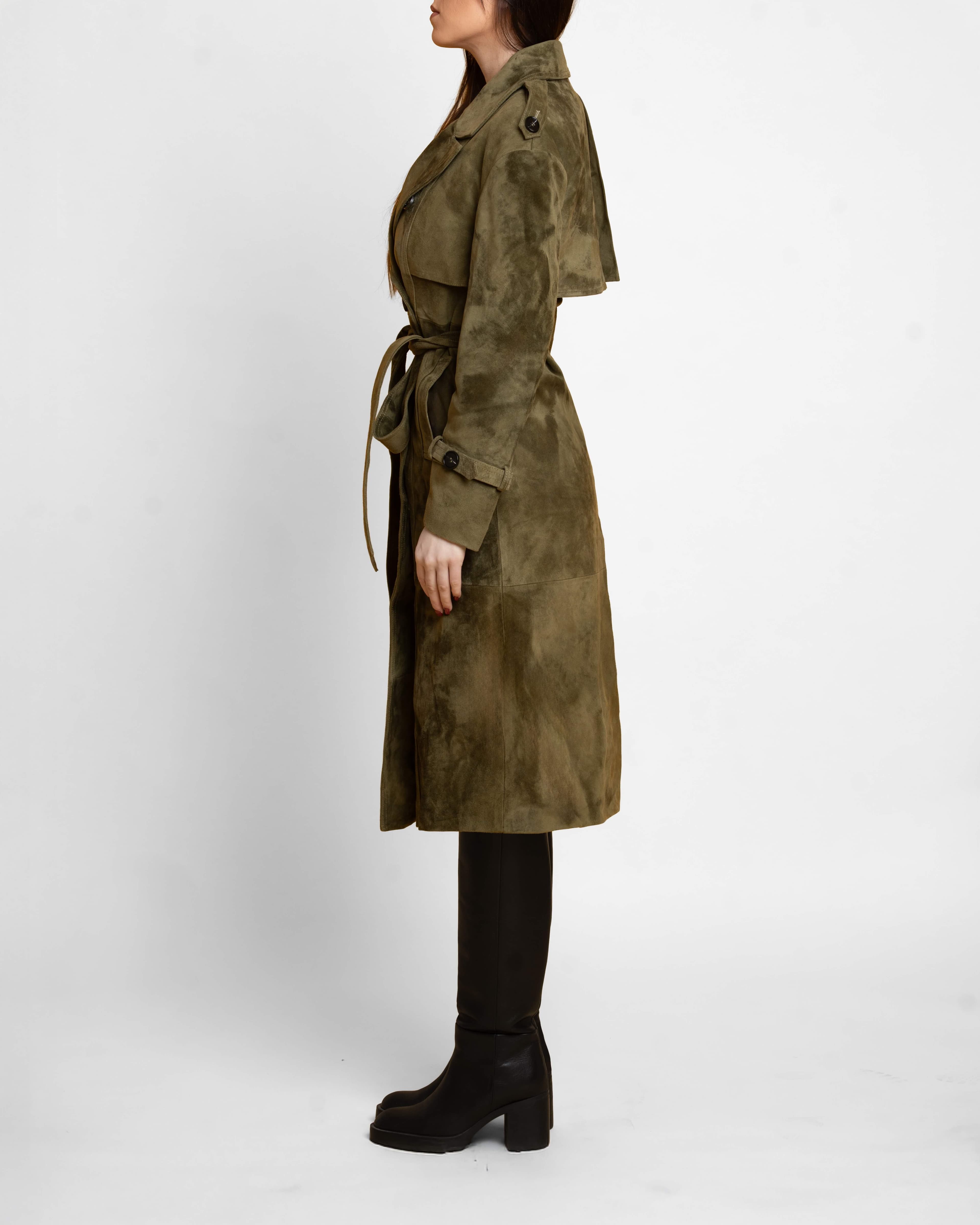 Suede jacket styled for an everyday luxury look - soft overcast lighting