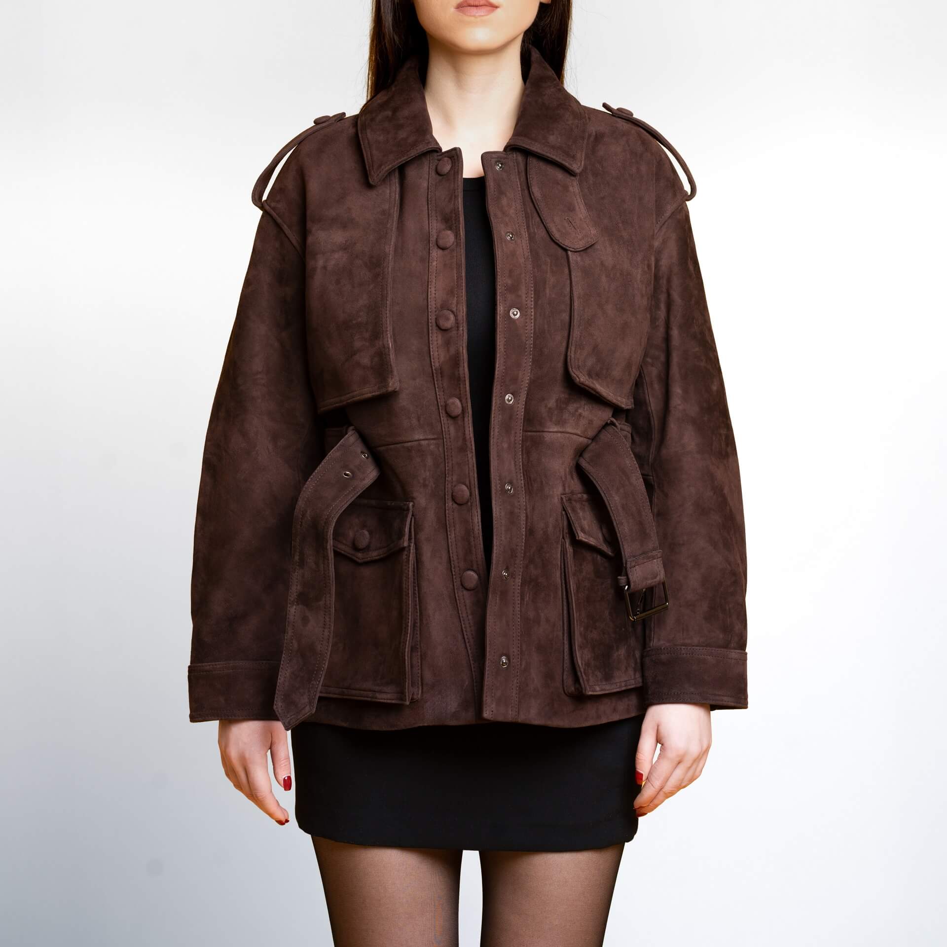 Lustré suede coat styled with minimalist elegance - the editorial perspective on timeless dressing