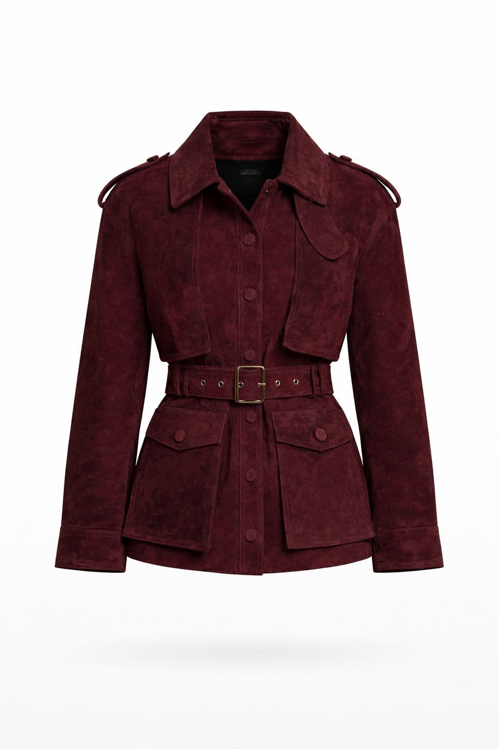Bordeaux Suede Jacket - 100% Genuine Premium Suede front view